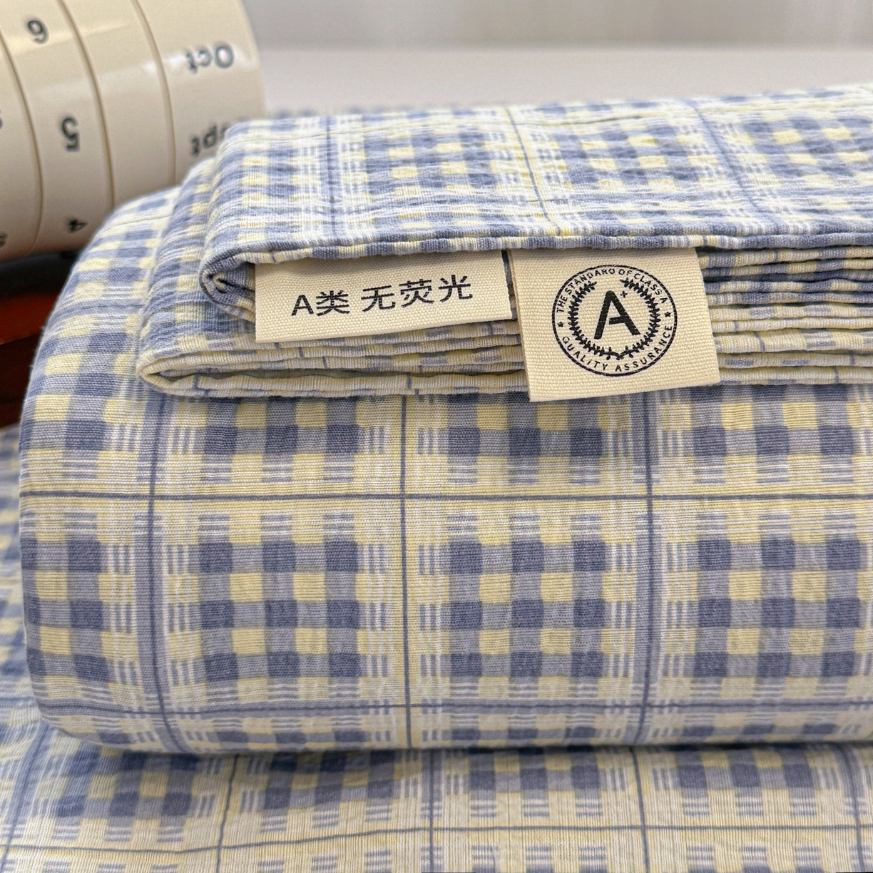 韩巢家纺 2025新款双层纱格子复古风床单人学生宿舍单床单 床单单件 银河
