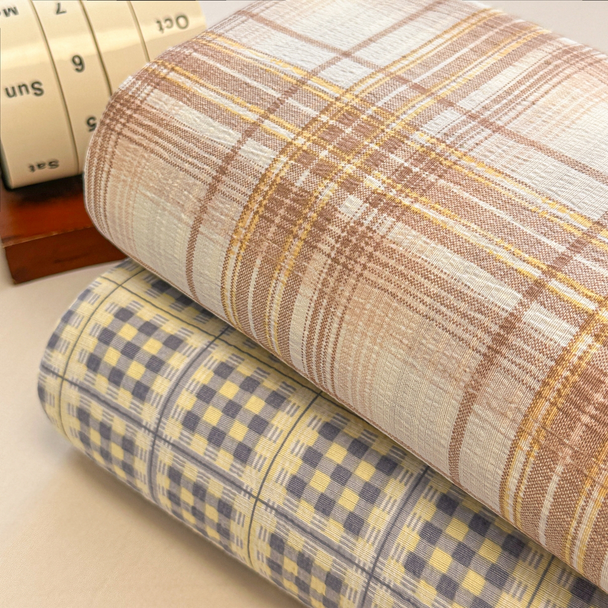 91家纺网 家纺一手货源 找家纺 韩巢家纺 2025新款双层纱格子复古风床单人学生宿舍单床单 床单单件 组合图仅供展示