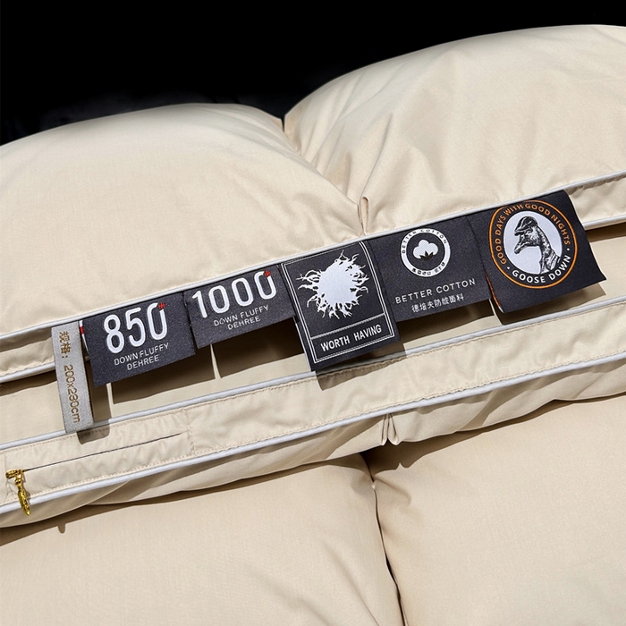 91家纺网 家纺一手货源 找家纺 岚司羽 2025新款北极95白鹅绒被-琳娜 琳娜-奶杏黄