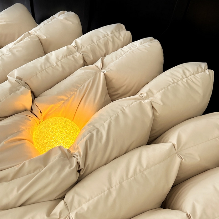 91家纺网 家纺一手货源 找家纺 岚司羽 2025新款北极95白鹅绒被-琳娜 琳娜-奶杏黄