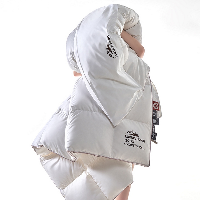 91家纺网 家纺一手货源 找家纺 （总）岚司羽 2025新款95白鹅绒被被子被芯 包头款