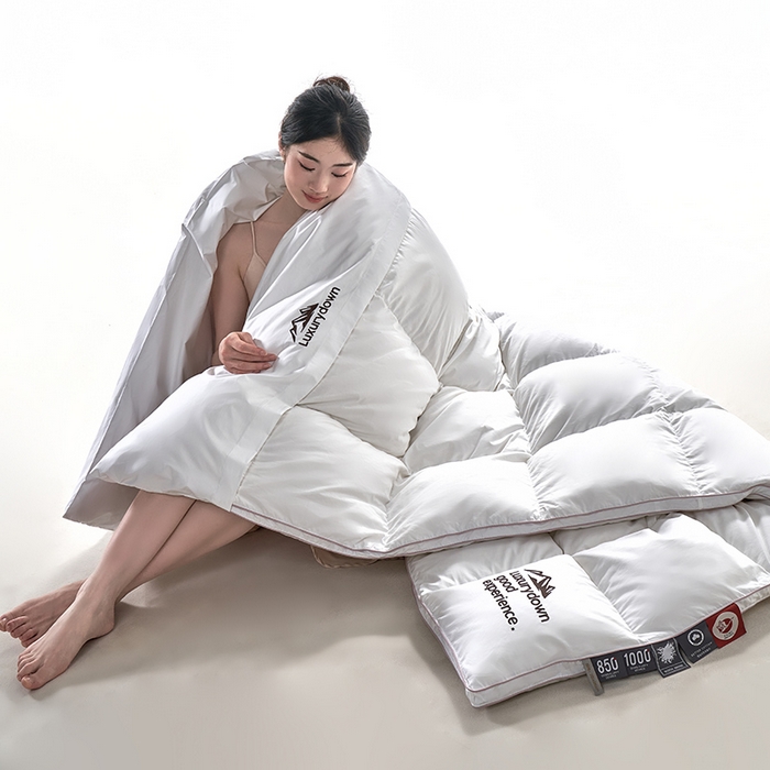 91家纺网 家纺一手货源 找家纺 岚司羽 2025新款白鹅绒被被子被芯 包头款 白色