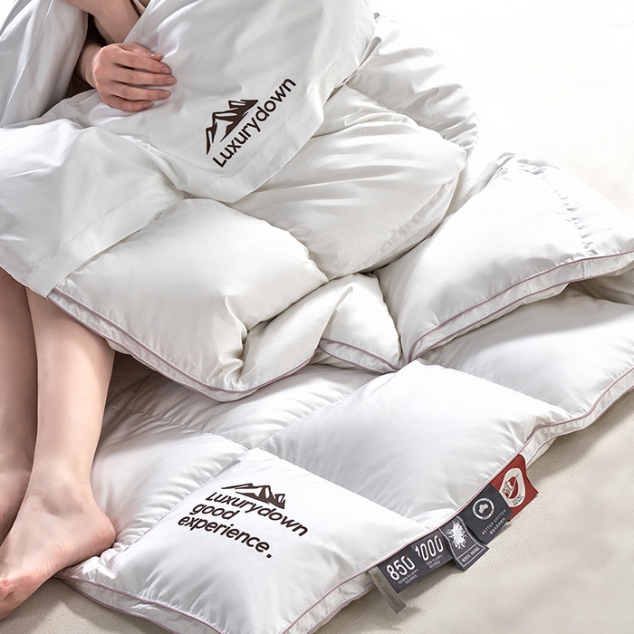 91家纺网 家纺一手货源 找家纺 岚司羽 2025新款白鹅绒被被子被芯 包头款 白色