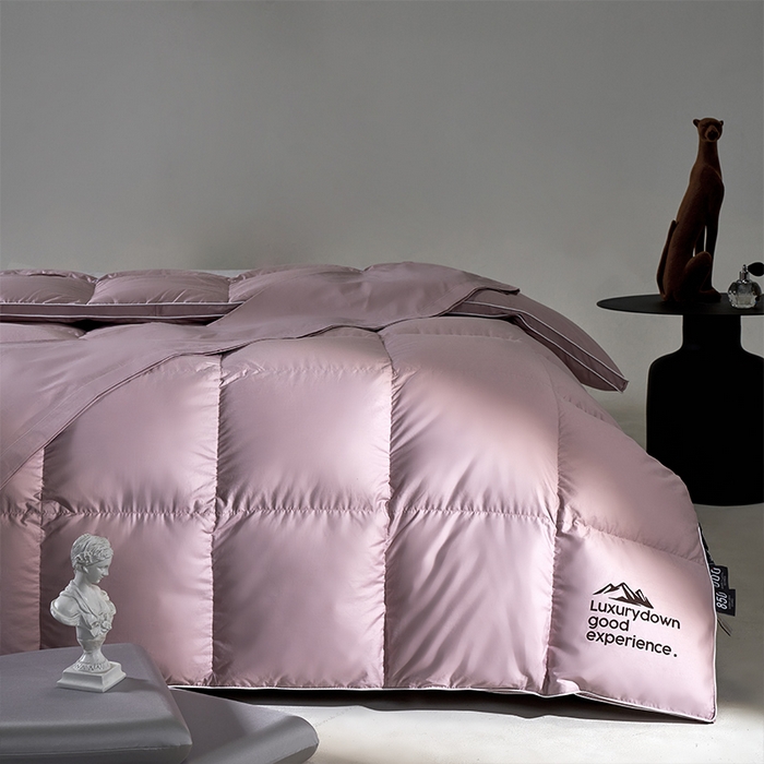 91家纺网 家纺一手货源 找家纺 岚司羽 2025新款白鹅绒被被子被芯 包头款 粉色