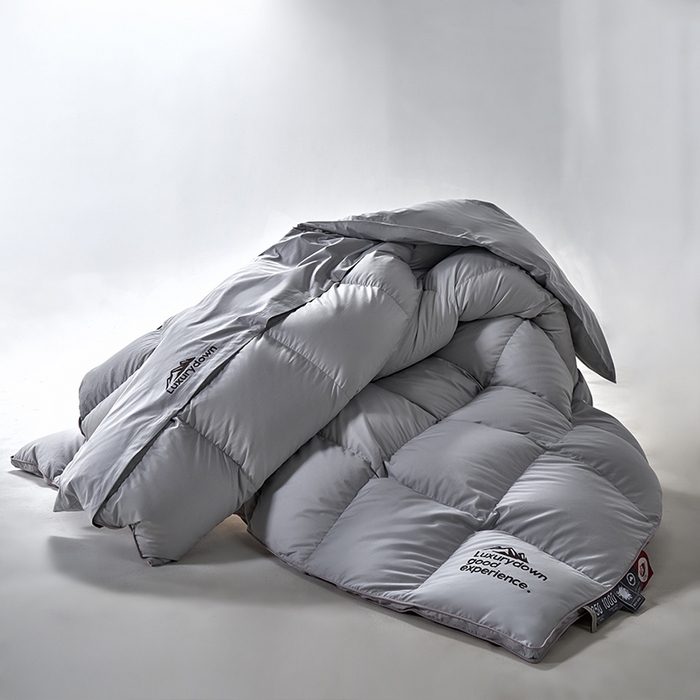 91家纺网 家纺一手货源 找家纺 岚司羽 2025新款白鹅绒被被子被芯 包头款 灰色