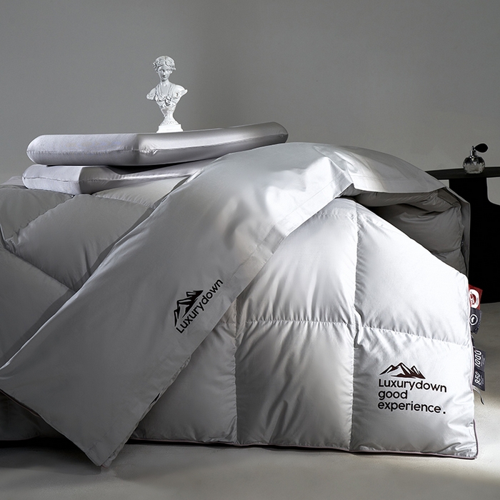 91家纺网 家纺一手货源 找家纺 岚司羽 2025新款白鹅绒被被子被芯 包头款 灰色