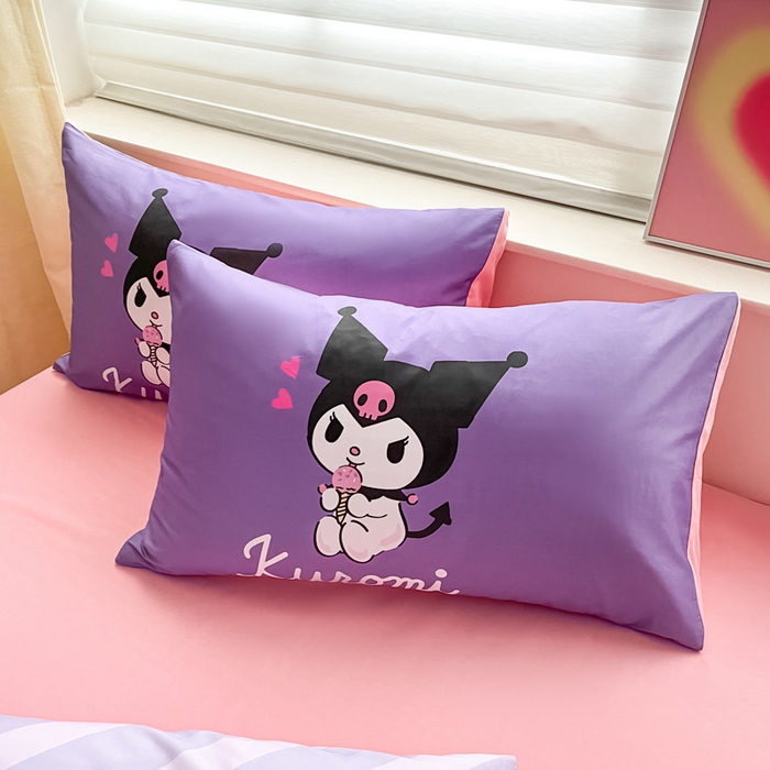 91家纺网 家纺一手货源 找家纺 小叮当家纺仓储工厂店 2025新款大版全棉纯棉数码印花三丽鸥系列四件套 甜甜圈库洛米