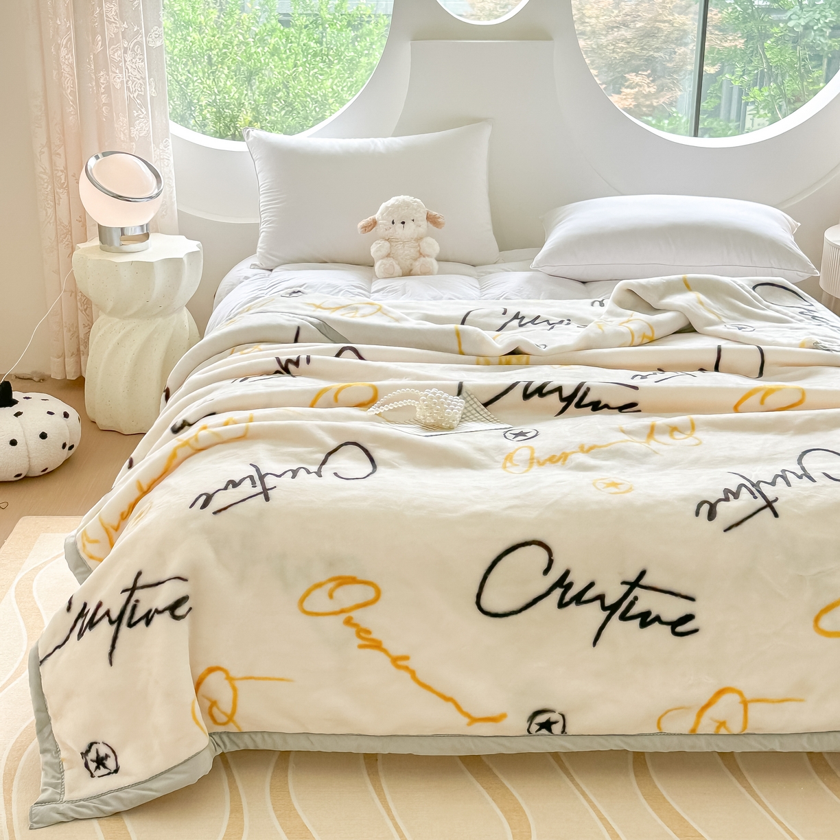 91家纺网 家纺一手货源 找家纺 法莱妮毛毯 2025新款双层加厚拉舍尔毛毯 婚庆 单双人 厂家直销可定制 休闲时光