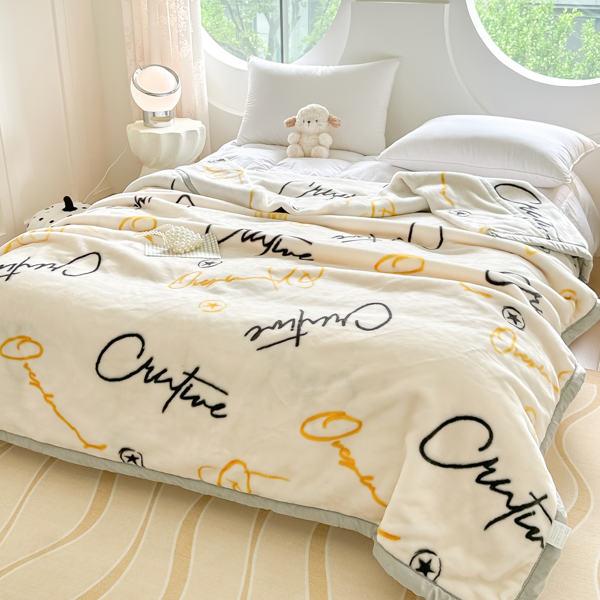 91家纺网 家纺一手货源 找家纺 法莱妮毛毯 2025新款双层加厚拉舍尔毛毯 婚庆 单双人 厂家直销可定制 休闲时光