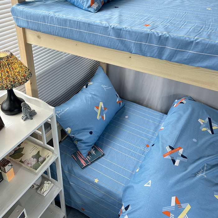 91家纺网 家纺一手货源 找家纺 云梦2025新款全棉印花学生宿舍套件 锦瑟年华