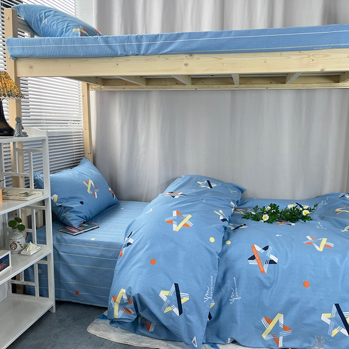 91家纺网 家纺一手货源 找家纺 云梦2025新款全棉印花学生宿舍套件 锦瑟年华