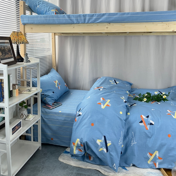 91家纺网 家纺一手货源 找家纺 云梦2025新款全棉印花学生宿舍套件 锦瑟年华