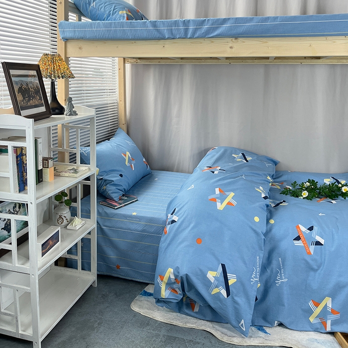 91家纺网 家纺一手货源 找家纺 云梦2025新款全棉印花学生宿舍套件 锦瑟年华