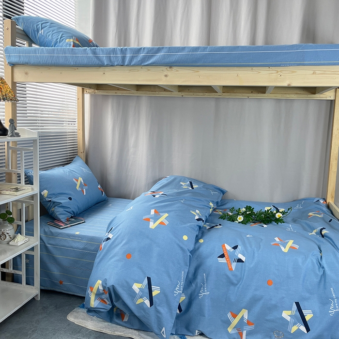 91家纺网 家纺一手货源 找家纺 云梦2025新款全棉印花学生宿舍套件 锦瑟年华