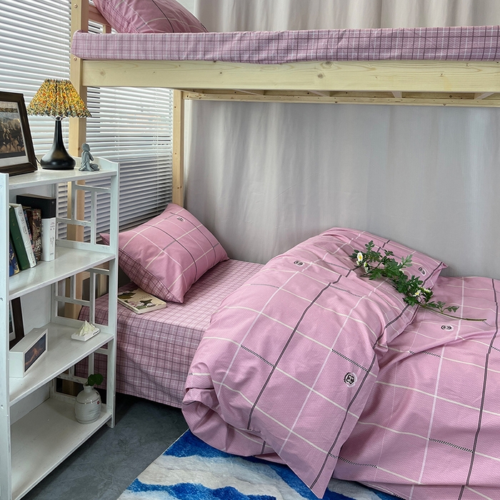 91家纺网 家纺一手货源 找家纺 云梦2025新款全棉印花学生宿舍套件 鎏金时代