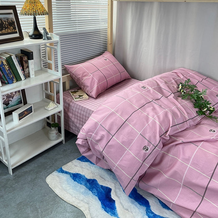 91家纺网 家纺一手货源 找家纺 云梦2025新款全棉印花学生宿舍套件 鎏金时代