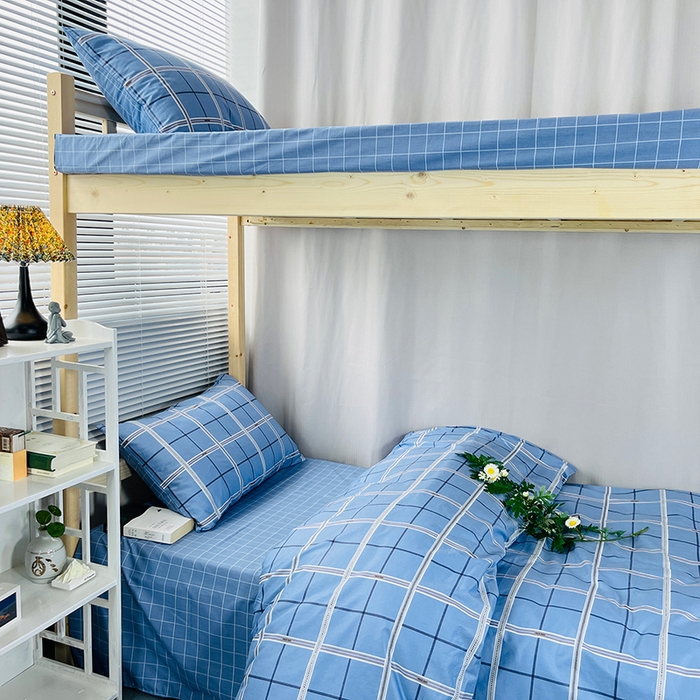 91家纺网 家纺一手货源 找家纺 云梦2025新款全棉印花学生宿舍套件 霓虹夜猫子