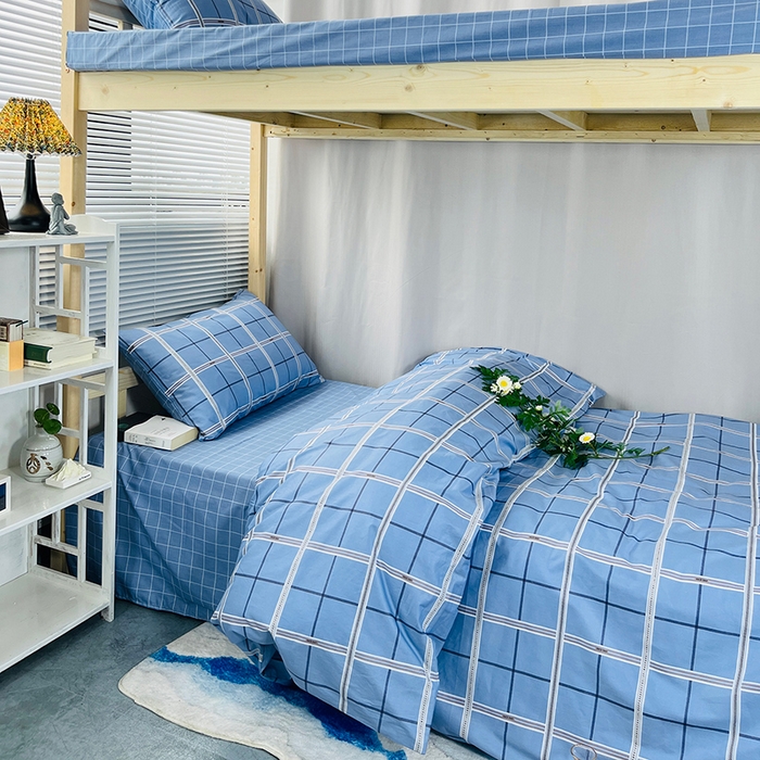 91家纺网 家纺一手货源 找家纺 云梦2025新款全棉印花学生宿舍套件 霓虹夜猫子