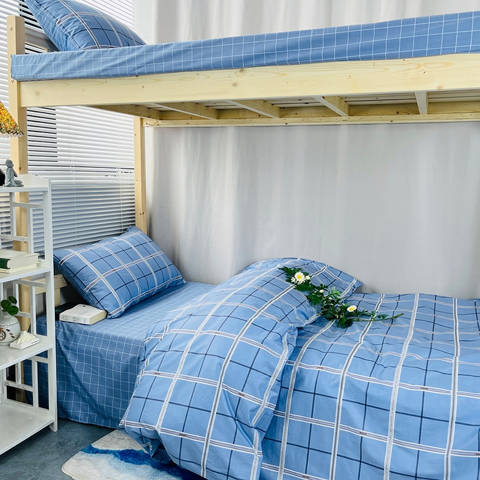 91家纺网 家纺一手货源 找家纺 云梦2025新款全棉印花学生宿舍套件 霓虹夜猫子