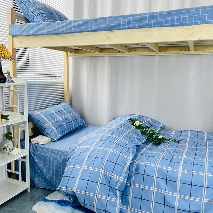 91家纺网 家纺一手货源 找家纺 云梦2025新款全棉印花学生宿舍套件 霓虹夜猫子