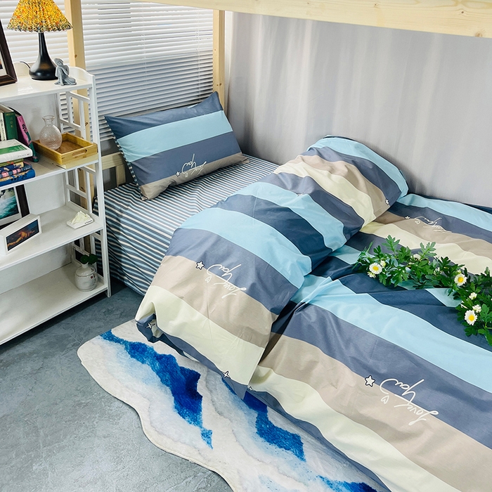 91家纺网 家纺一手货源 找家纺 云梦2025新款全棉印花学生宿舍套件 期末不挂科