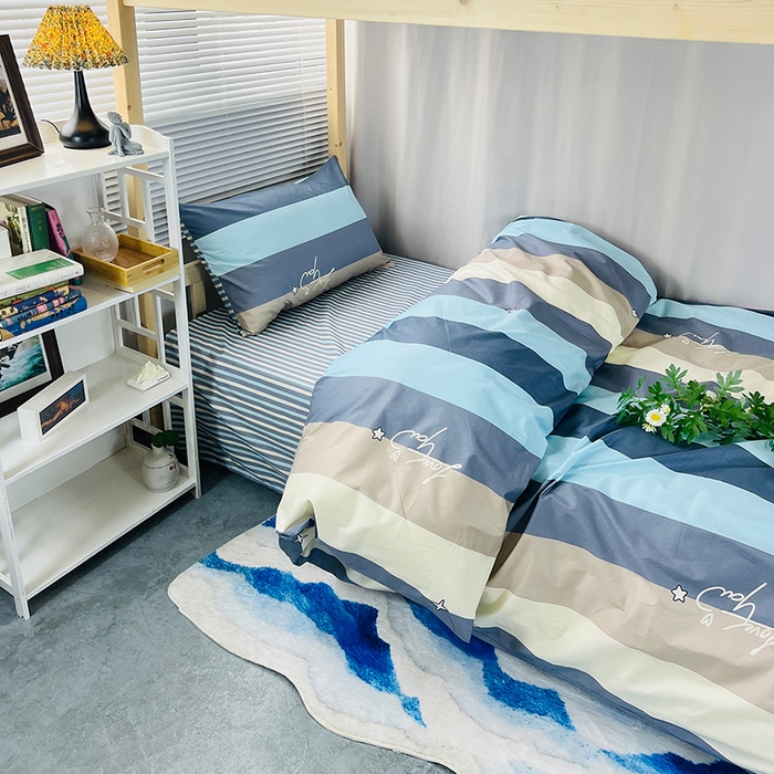 91家纺网 家纺一手货源 找家纺 云梦2025新款全棉印花学生宿舍套件 期末不挂科