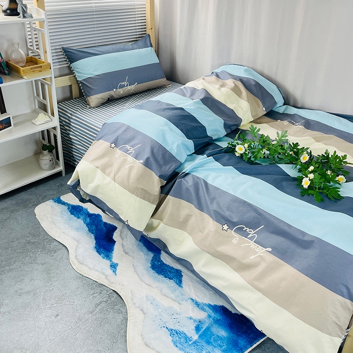 91家纺网 家纺一手货源 找家纺 云梦2025新款全棉印花学生宿舍套件 期末不挂科