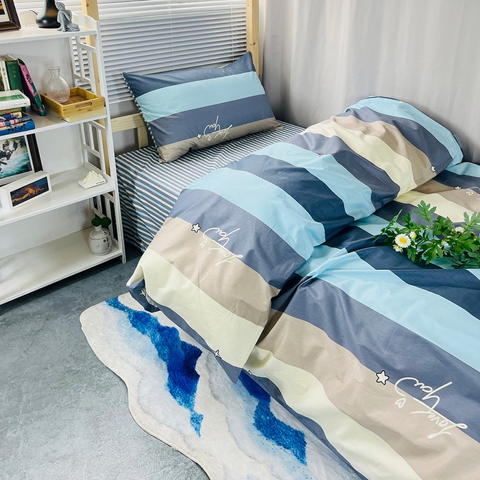 91家纺网 家纺一手货源 找家纺 云梦2025新款全棉印花学生宿舍套件 期末不挂科