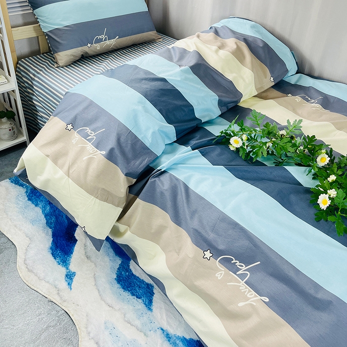 91家纺网 家纺一手货源 找家纺 云梦2025新款全棉印花学生宿舍套件 期末不挂科