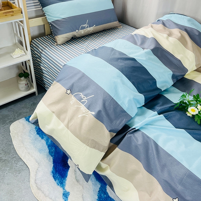 91家纺网 家纺一手货源 找家纺 云梦2025新款全棉印花学生宿舍套件 期末不挂科