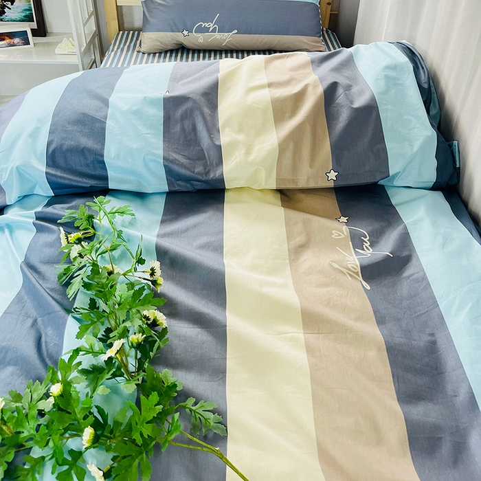 91家纺网 家纺一手货源 找家纺 云梦2025新款全棉印花学生宿舍套件 期末不挂科