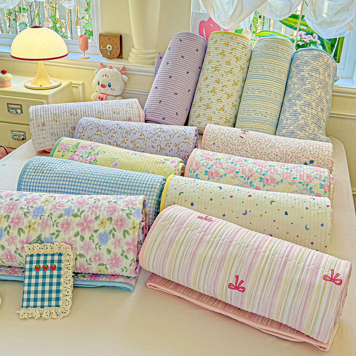 91家纺网 家纺一手货源 找家纺 （总）恒尚居 2025新款云感床褥垫双层皱皱纱学生软床垫床护垫-四季款-系列二