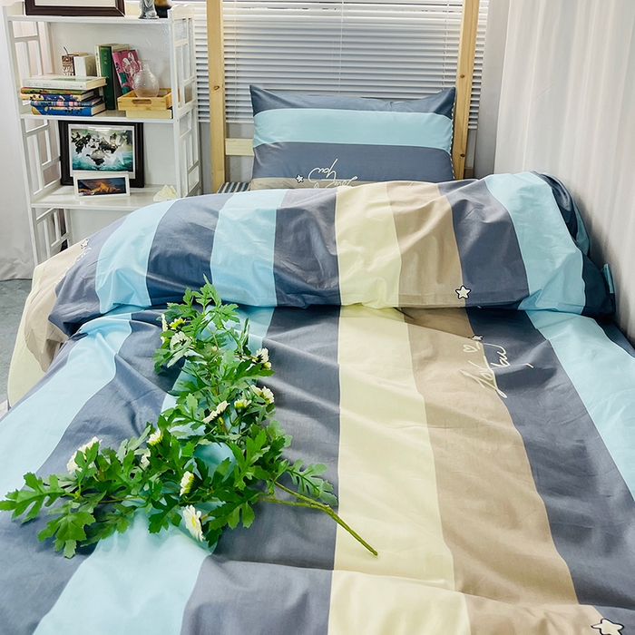 91家纺网 家纺一手货源 找家纺 云梦2025新款全棉印花学生宿舍套件 期末不挂科