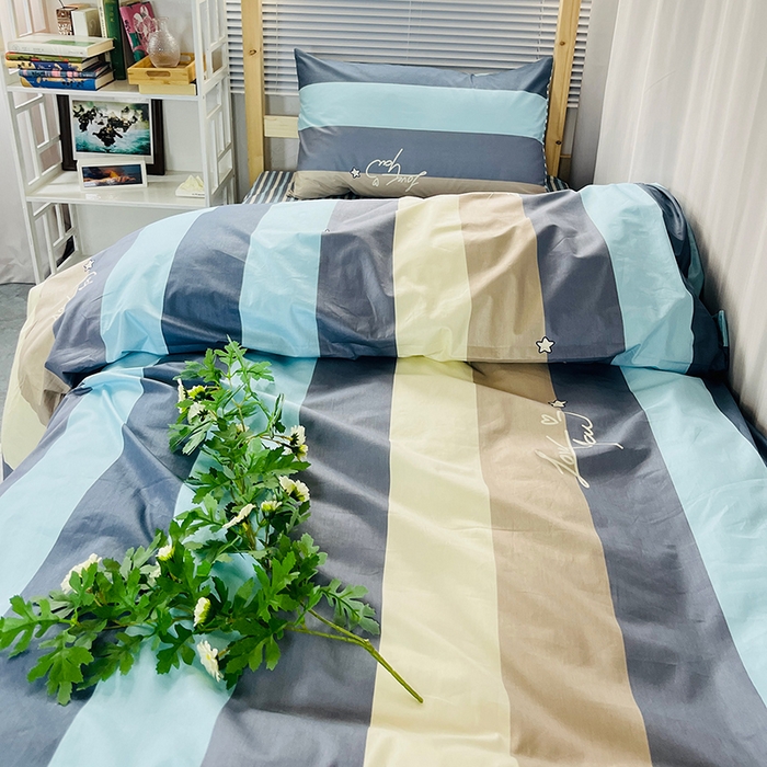 91家纺网 家纺一手货源 找家纺 云梦2025新款全棉印花学生宿舍套件 期末不挂科