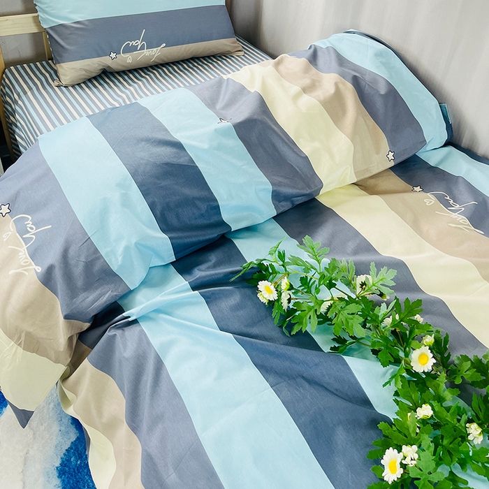 91家纺网 家纺一手货源 找家纺 云梦2025新款全棉印花学生宿舍套件 期末不挂科