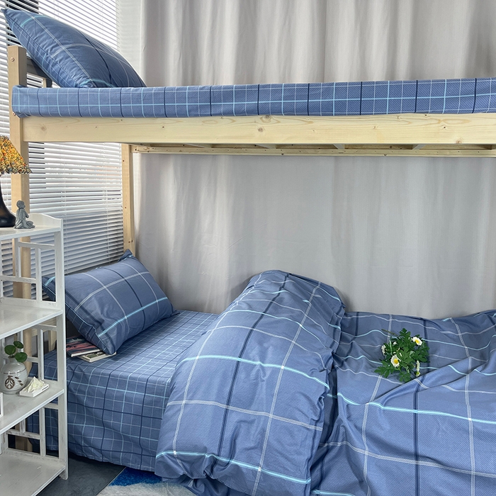 91家纺网 家纺一手货源 找家纺 云梦2025新款全棉印花学生宿舍套件 寝室方程式