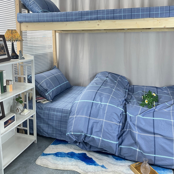 91家纺网 家纺一手货源 找家纺 云梦2025新款全棉印花学生宿舍套件 寝室方程式