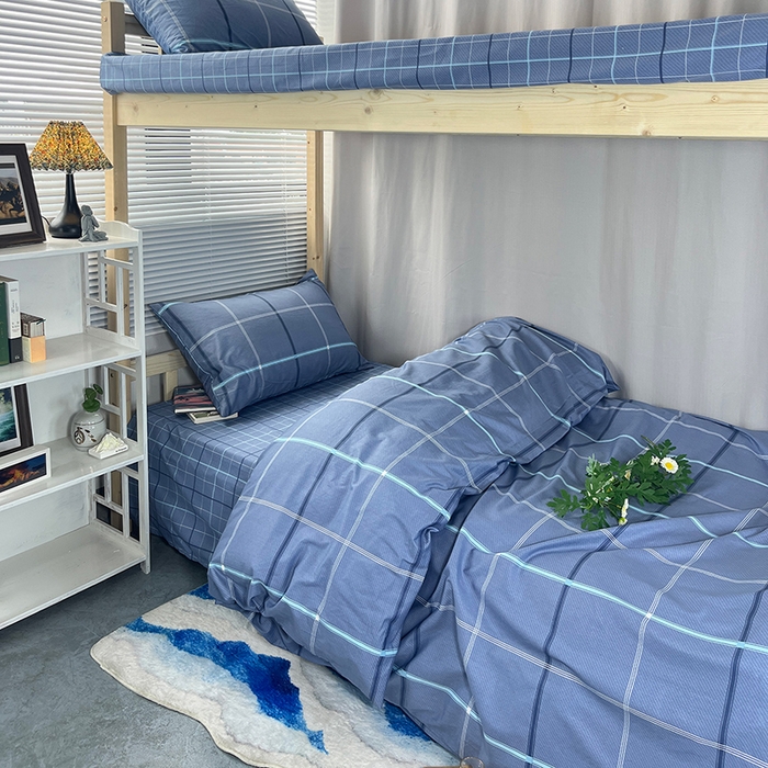 91家纺网 家纺一手货源 找家纺 云梦2025新款全棉印花学生宿舍套件 寝室方程式