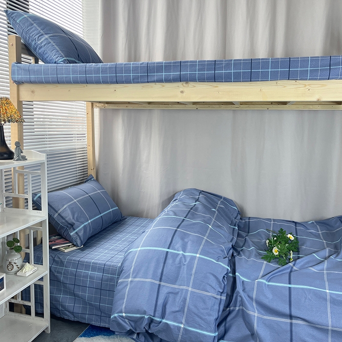 91家纺网 家纺一手货源 找家纺 云梦2025新款全棉印花学生宿舍套件 寝室方程式