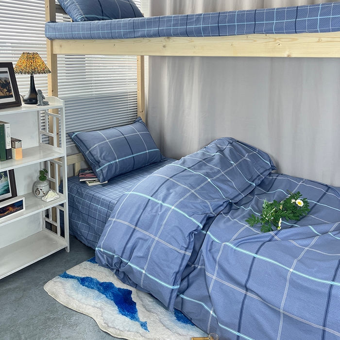 91家纺网 家纺一手货源 找家纺 云梦2025新款全棉印花学生宿舍套件 寝室方程式