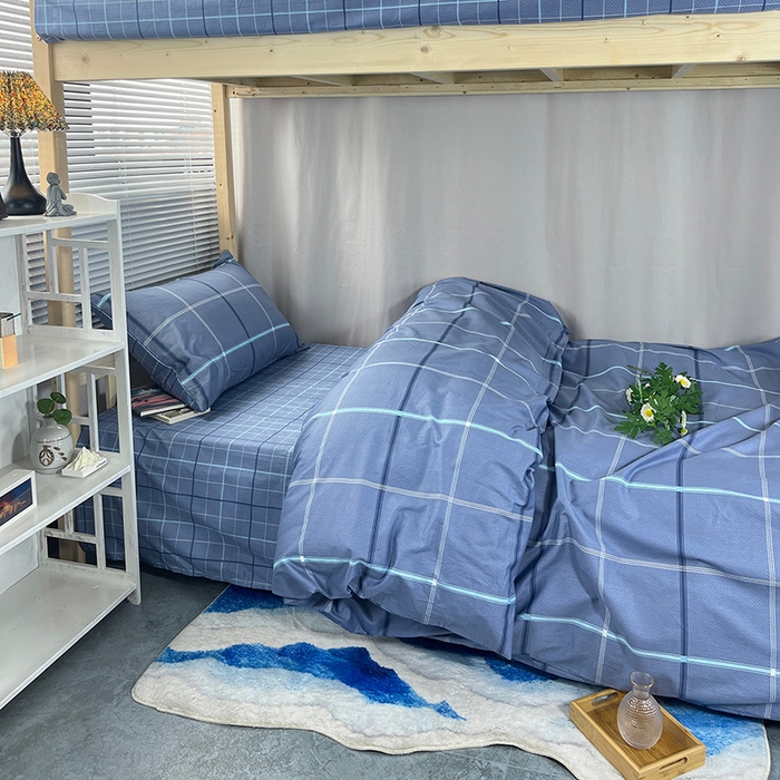 91家纺网 家纺一手货源 找家纺 云梦2025新款全棉印花学生宿舍套件 寝室方程式