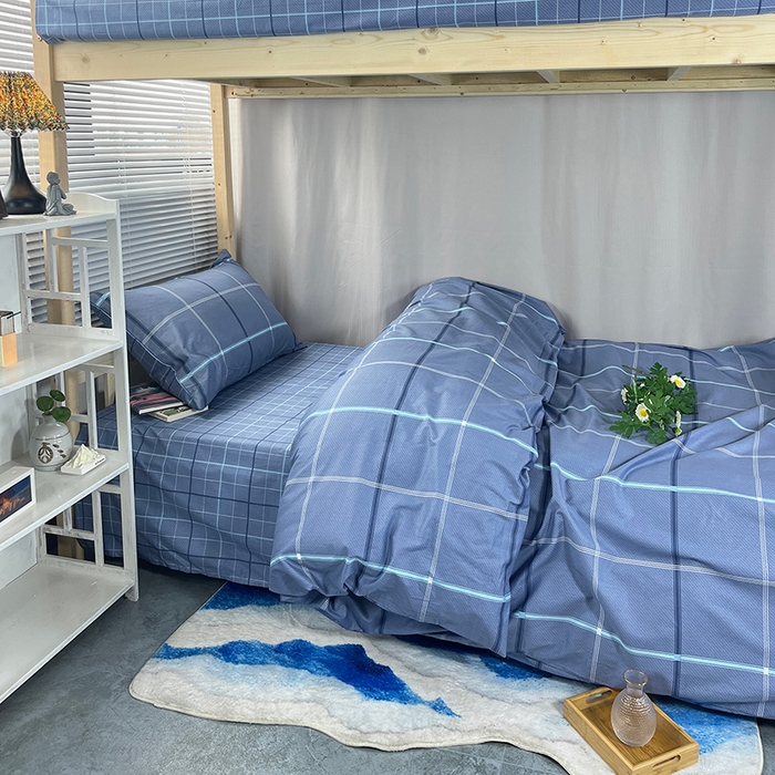 91家纺网 家纺一手货源 找家纺 云梦2025新款全棉印花学生宿舍套件 寝室方程式