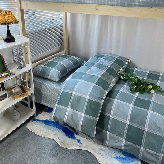 91家纺网 家纺一手货源 找家纺 云梦2025新款全棉印花学生宿舍套件 沁氧时光