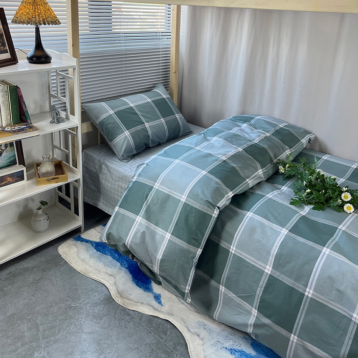 91家纺网 家纺一手货源 找家纺 云梦2025新款全棉印花学生宿舍套件 沁氧时光