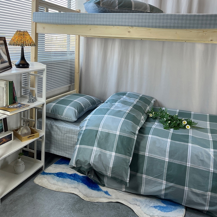 91家纺网 家纺一手货源 找家纺 云梦2025新款全棉印花学生宿舍套件 沁氧时光