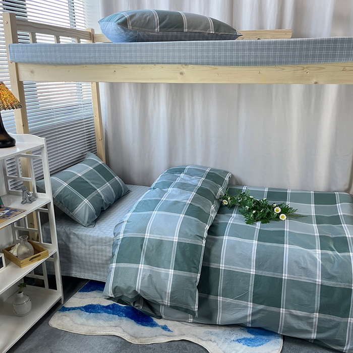 91家纺网 家纺一手货源 找家纺 云梦2025新款全棉印花学生宿舍套件 沁氧时光