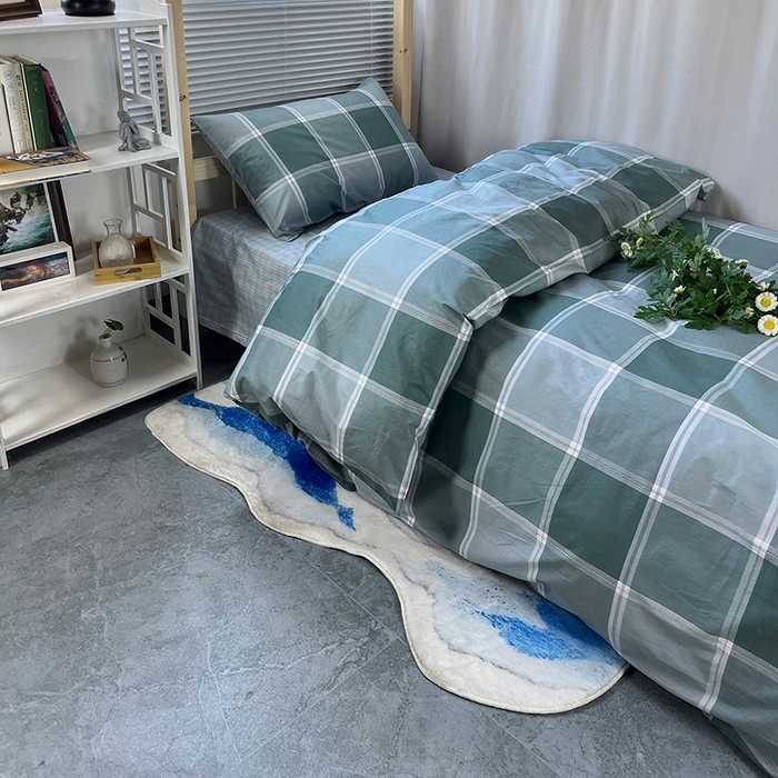 91家纺网 家纺一手货源 找家纺 云梦2025新款全棉印花学生宿舍套件 沁氧时光