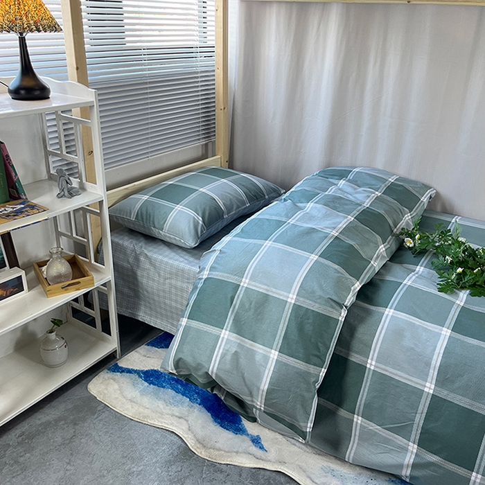 91家纺网 家纺一手货源 找家纺 云梦2025新款全棉印花学生宿舍套件 沁氧时光