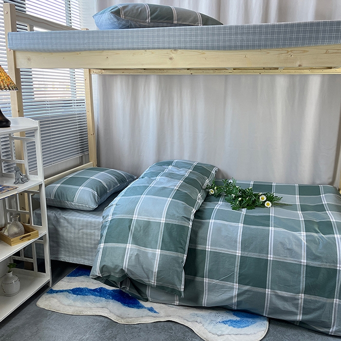 91家纺网 家纺一手货源 找家纺 云梦2025新款全棉印花学生宿舍套件 沁氧时光