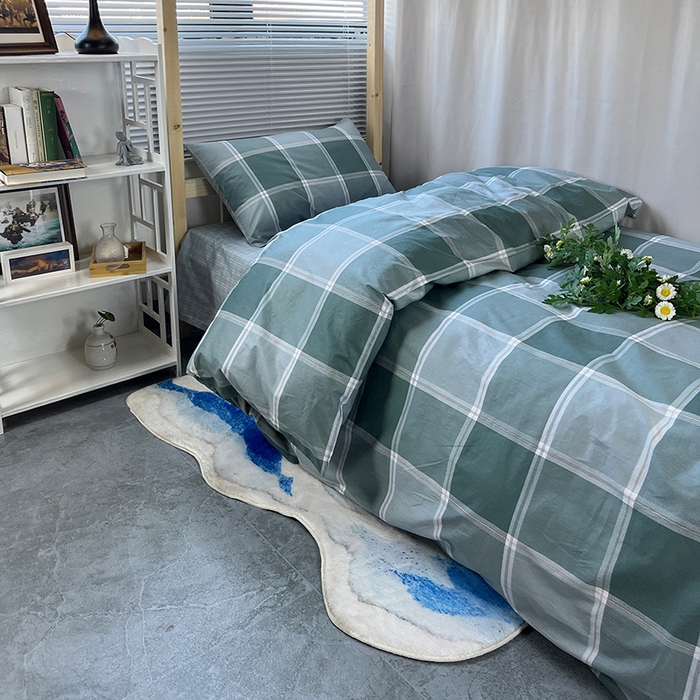 91家纺网 家纺一手货源 找家纺 云梦2025新款全棉印花学生宿舍套件 沁氧时光